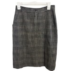 Vtg 70s Plaid Tweed Pencil Skirt Size 12 Union Made USA Dark Academia Preppy